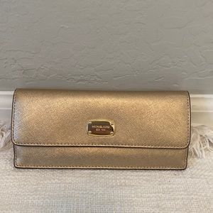Gold Rose Gold Michael Kors Snap Wallet